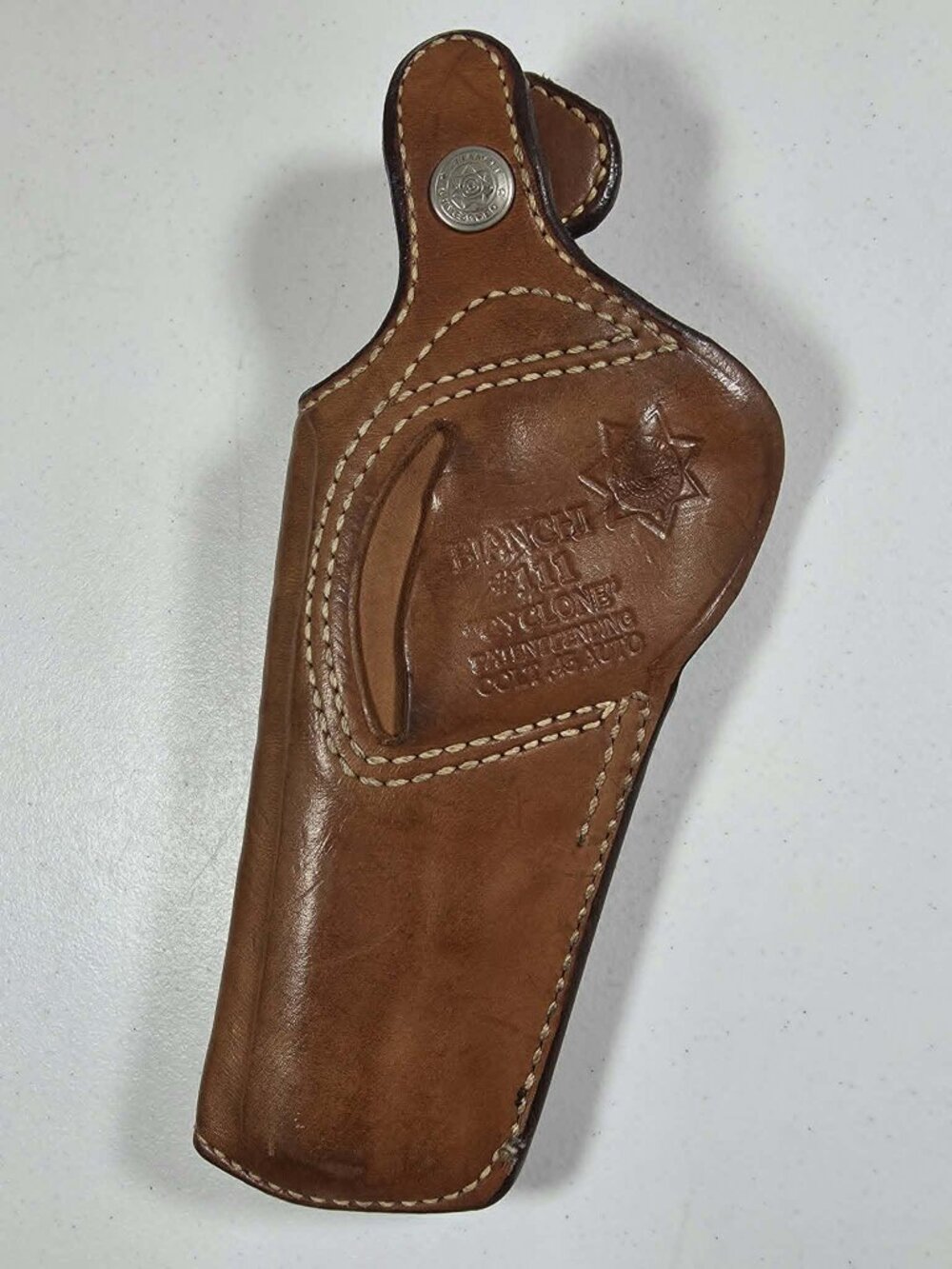 BIANCHI 111 CYCLONE LEATHER GUN HOLSTER COLT 45 AUTO RH 2" BELT LOOP